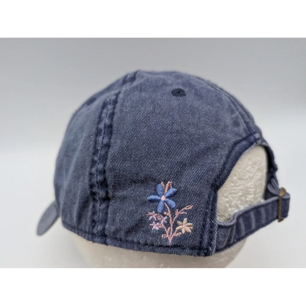 Home Free Zion National Park UT Embroidered Floral Washed Navy Blue Dad Hat Cap